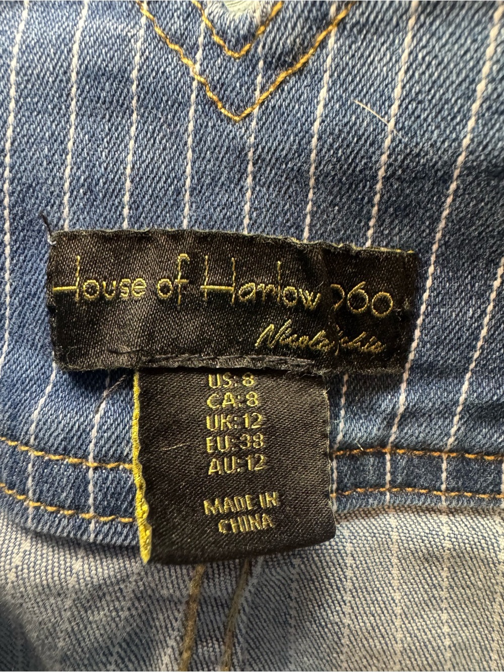 House of Harlow 1960 High-Waisted Wide-Leg "Wabash" Stripe Jeans - Picture 5 of 6